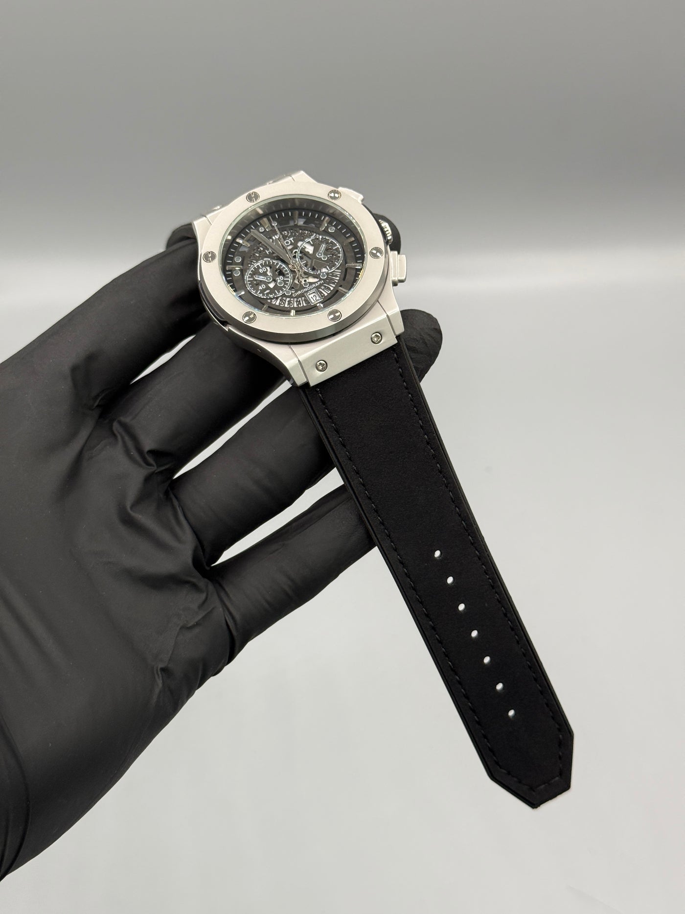 HB Chrono Style Leather Strap