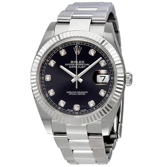 Rolex Oyster Perpetual Silver with Black Dial