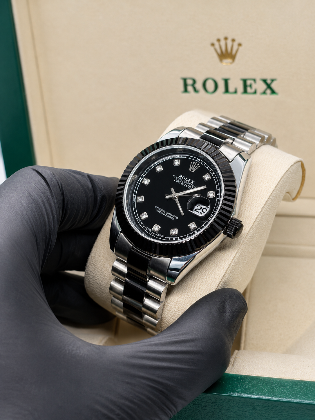 Rolex Oyster Perpetual True Tone Black With Black Dial