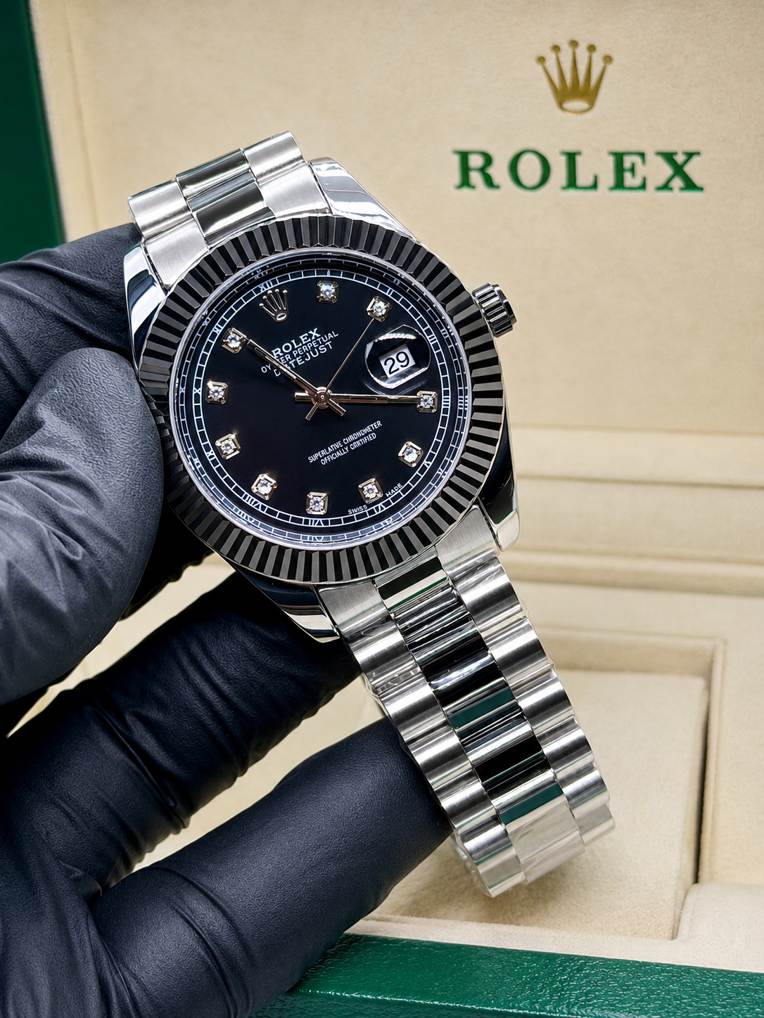 Rolex Oyster Perpetual True Tone Black With Black Dial