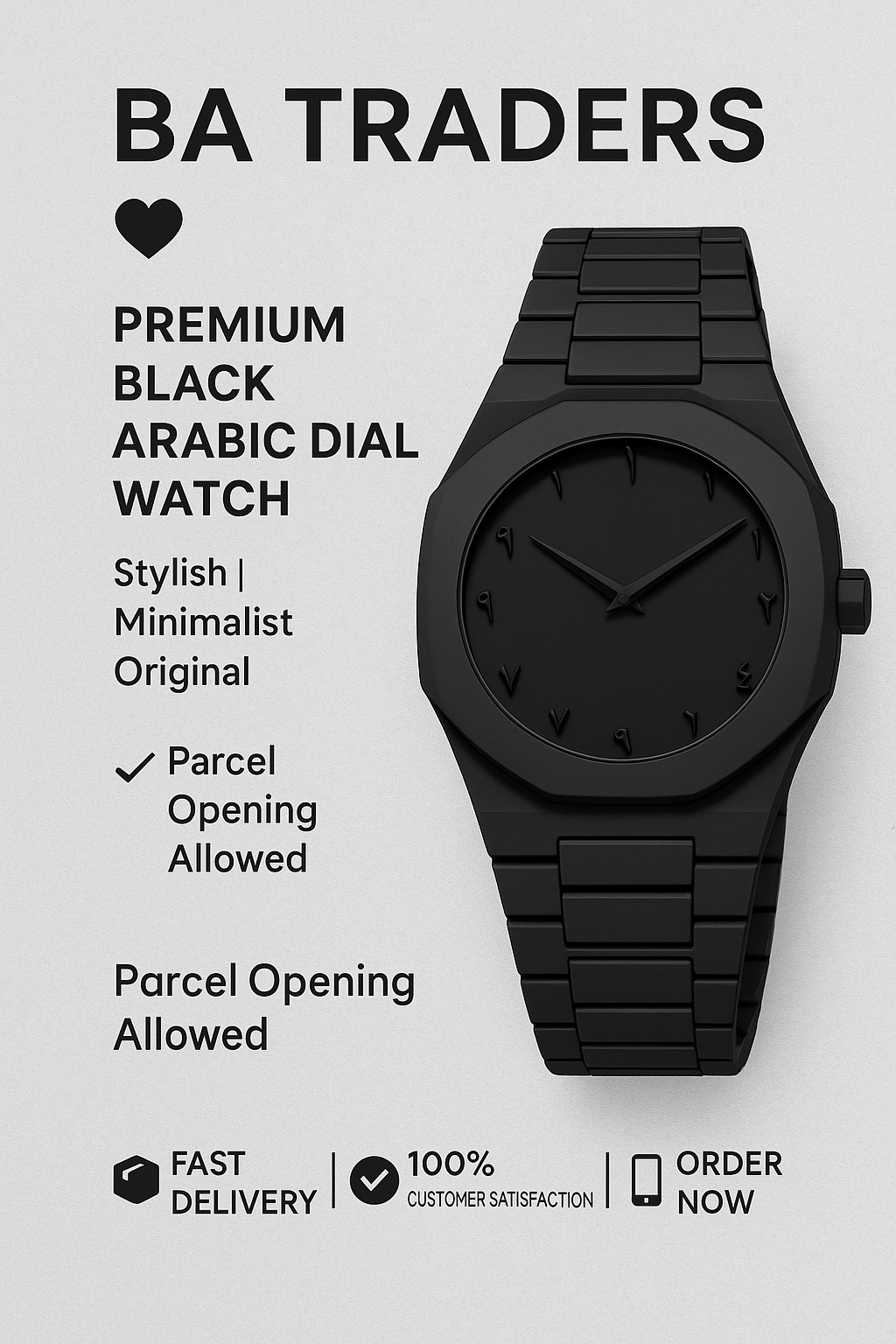 Black Arabic Aura Watch