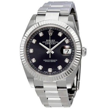Rolex Oyster Perpetual Silver with Black Dial