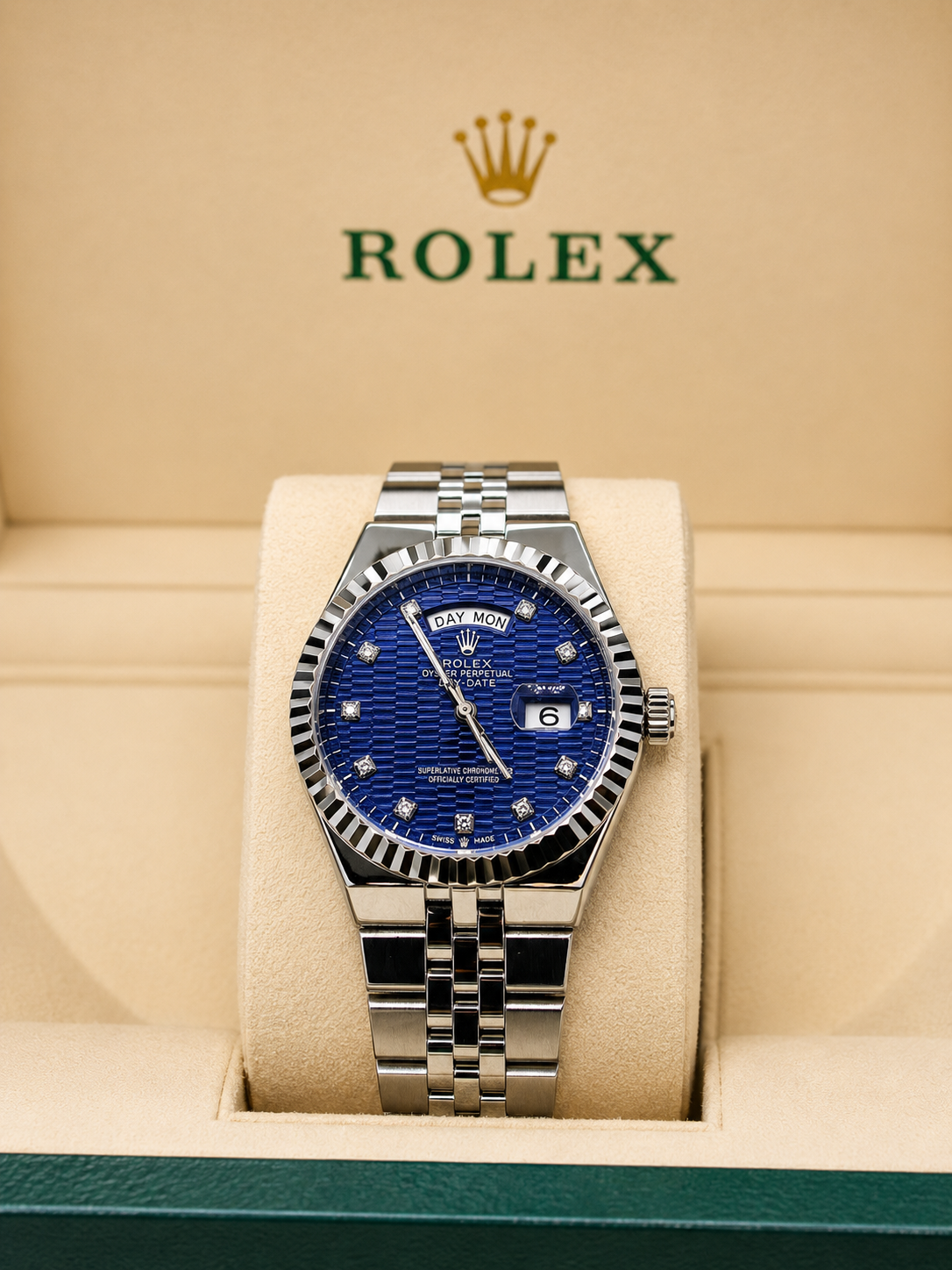 Rolex Oyster Land Dweller Silver With Blue Dial