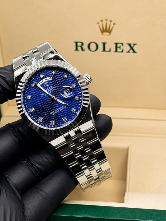 Rolex Oyster Land Dweller Silver With Blue Dial