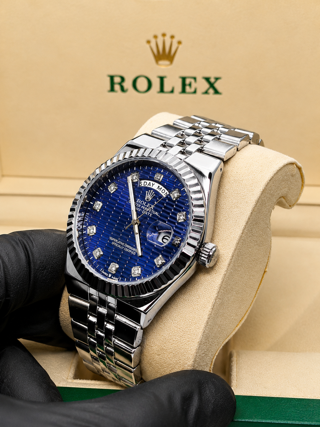 Rolex Oyster Land Dweller Silver With Blue Dial