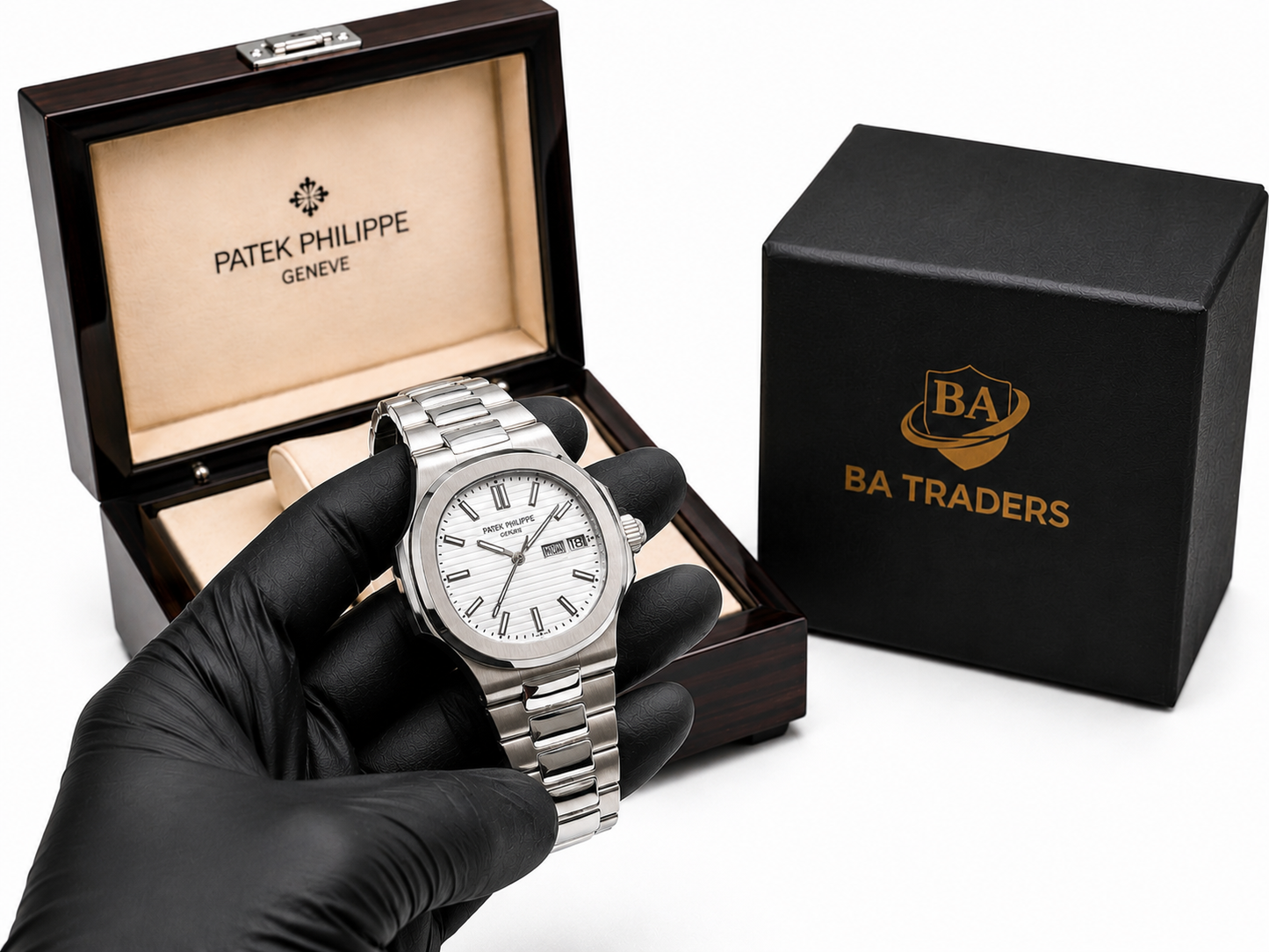 Patek Philippe Geneve Silver with White Dial - Date Just