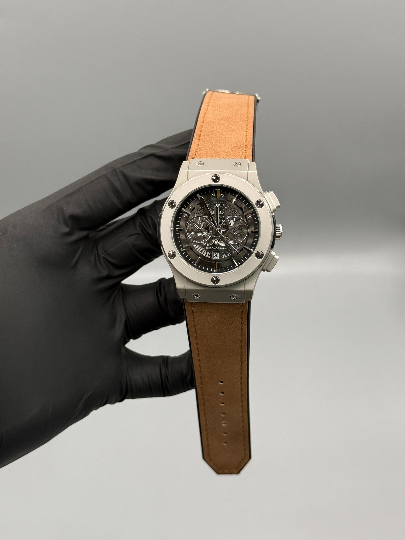 HB Chrono Style Leather Strap